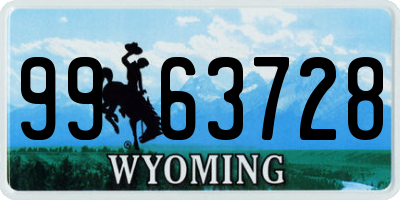 WY license plate 9963728