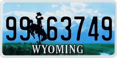 WY license plate 9963749