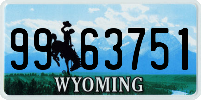 WY license plate 9963751