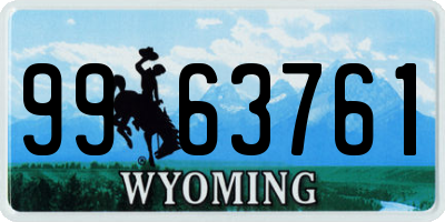 WY license plate 9963761