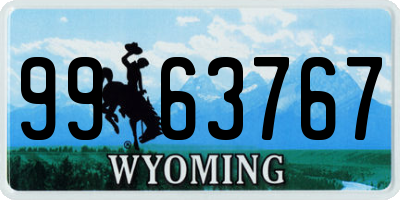 WY license plate 9963767