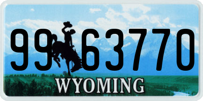 WY license plate 9963770