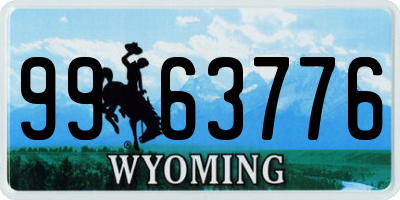 WY license plate 9963776