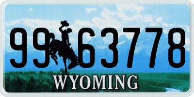 WY license plate 9963778
