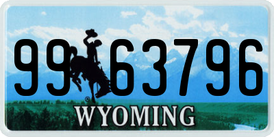 WY license plate 9963796