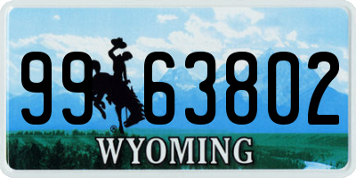 WY license plate 9963802