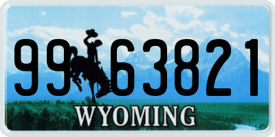 WY license plate 9963821