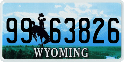 WY license plate 9963826