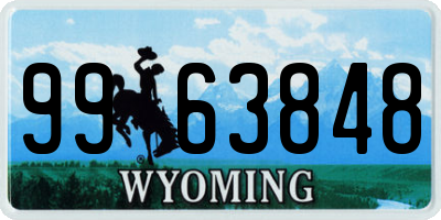 WY license plate 9963848