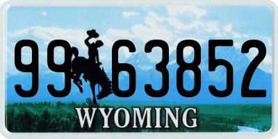 WY license plate 9963852