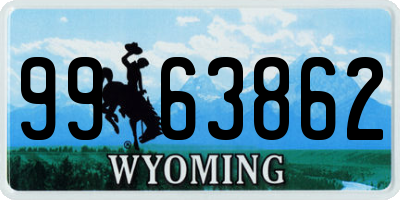 WY license plate 9963862
