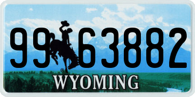 WY license plate 9963882