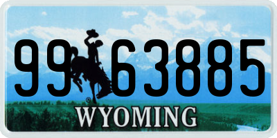 WY license plate 9963885