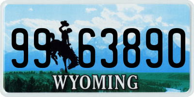 WY license plate 9963890