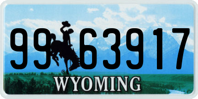 WY license plate 9963917