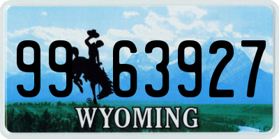 WY license plate 9963927