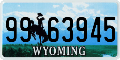 WY license plate 9963945