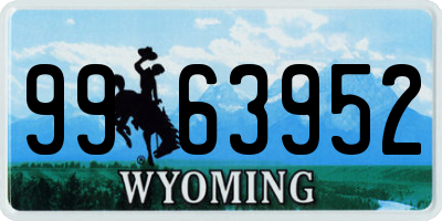 WY license plate 9963952