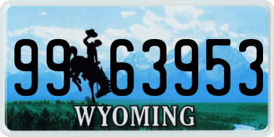 WY license plate 9963953