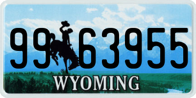 WY license plate 9963955