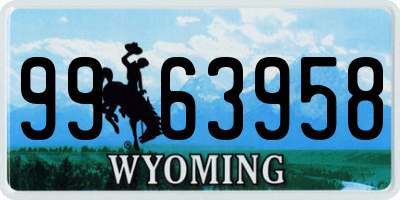 WY license plate 9963958