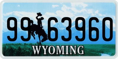 WY license plate 9963960