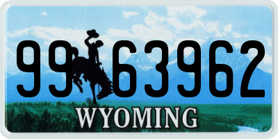 WY license plate 9963962