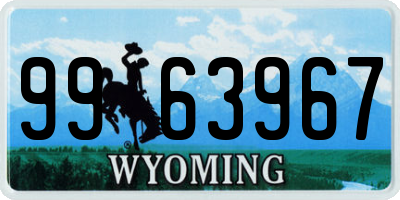 WY license plate 9963967