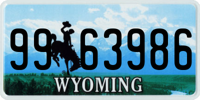 WY license plate 9963986