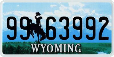 WY license plate 9963992
