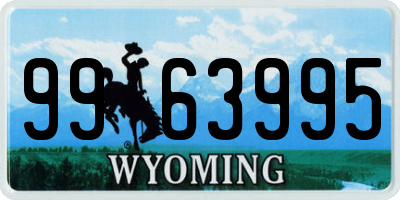 WY license plate 9963995