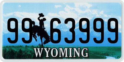 WY license plate 9963999