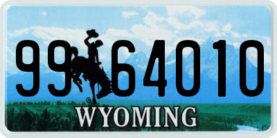 WY license plate 9964010