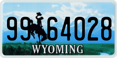 WY license plate 9964028