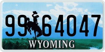 WY license plate 9964047