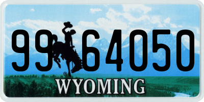 WY license plate 9964050