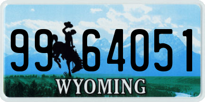 WY license plate 9964051