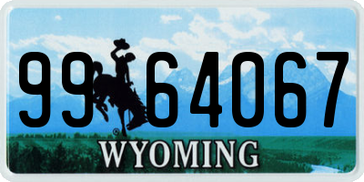 WY license plate 9964067