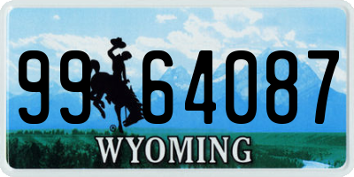 WY license plate 9964087