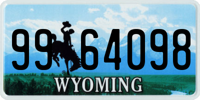 WY license plate 9964098