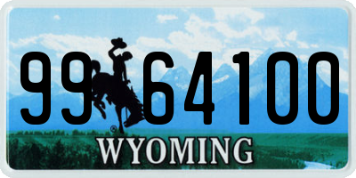 WY license plate 9964100