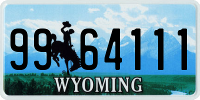 WY license plate 9964111
