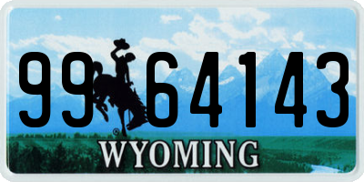 WY license plate 9964143