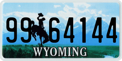 WY license plate 9964144