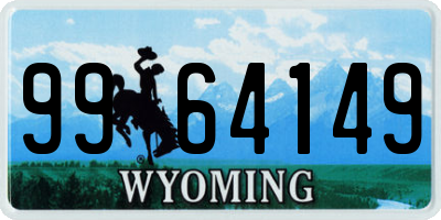 WY license plate 9964149