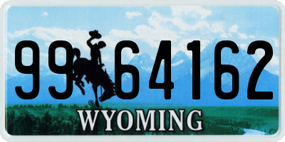 WY license plate 9964162