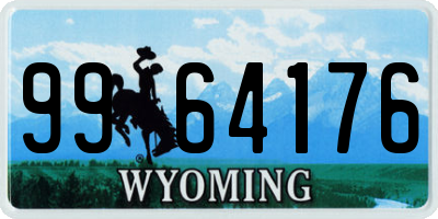 WY license plate 9964176