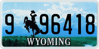 WY license plate 996418