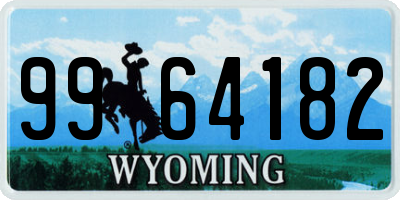 WY license plate 9964182