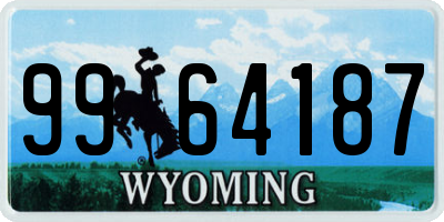 WY license plate 9964187